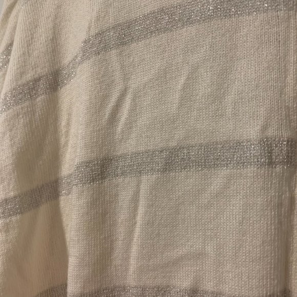 LIKE NEW | EXPRESS Women's Lightweight White & Silver Stripe Cardigan | size XS - Picture 5 of 5